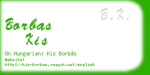 borbas kis business card